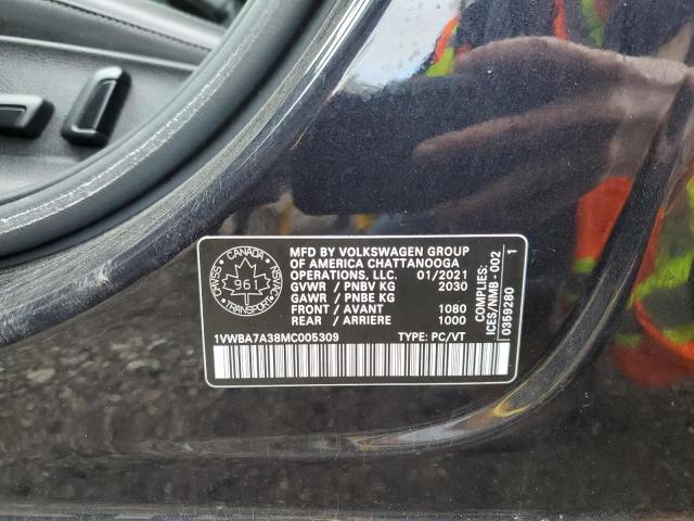 2021 VOLKSWAGEN PASSAT HIG 1VWBA7A38MC005309