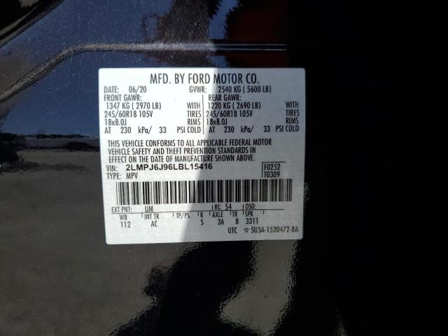 2020 LINCOLN NAUTILUS 2LMPJ6J96LBL15416