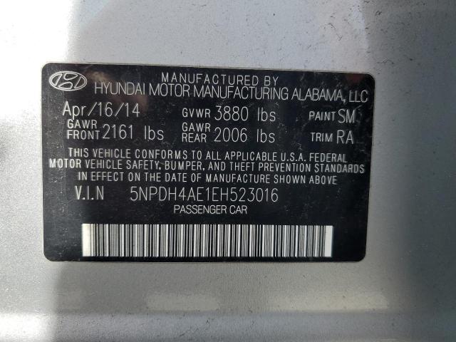 2014 Hyundai Elantra Se VIN: 5NPDH4AE1EH523016 Lot: 49803464