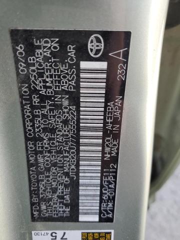 2007 Toyota Prius VIN: JTDKB20U777555224 Lot: 51669674