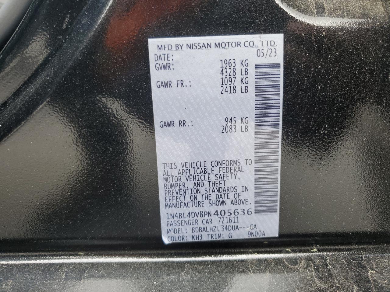 1N4BL4DV8PN405636 NISSAN ALTIMA 2023