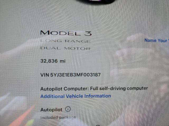 VIN 5YJ3E1EB3MF003187 Tesla Model 3  2021 9