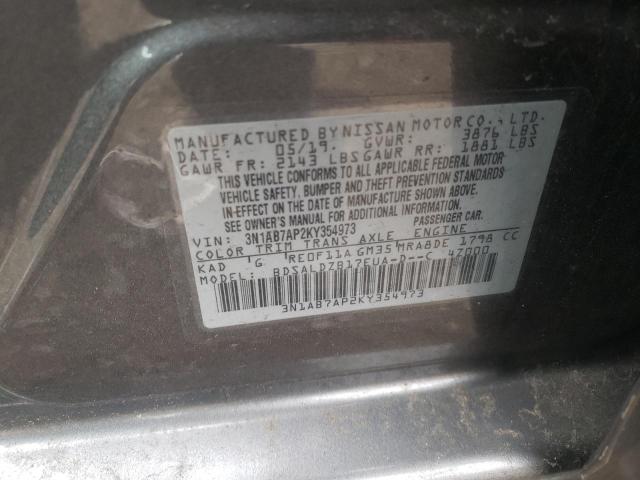 2019 NISSAN SENTRA S - 3N1AB7AP2KY354973
