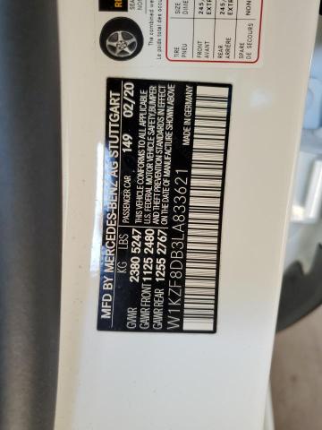 2020 Mercedes-Benz E 350 VIN: W1KZF8DB3LA833621 Lot: 50185334