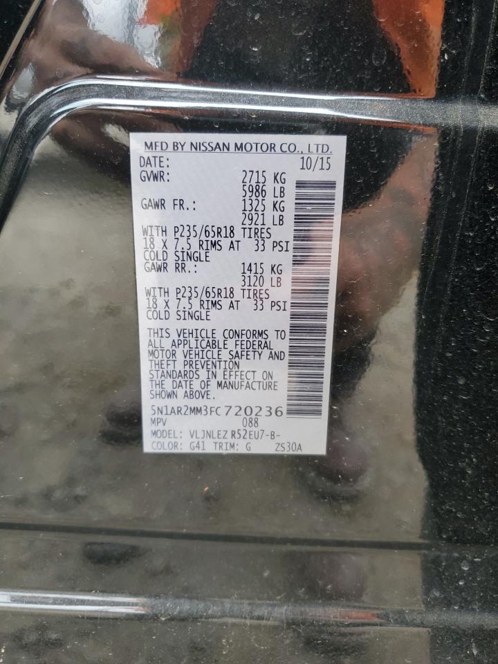 5N1AR2MM3FC720236 2015 Nissan Pathfinder S