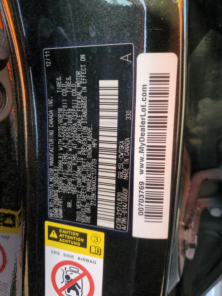 2T2BK1BAXCC137709 2012 Lexus Rx 350