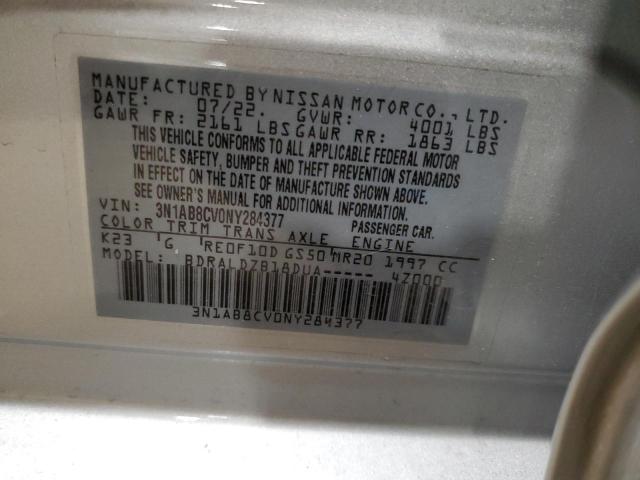 2022 Nissan Sentra Sv VIN: 3N1AB8CV0NY284377 Lot: 51384304