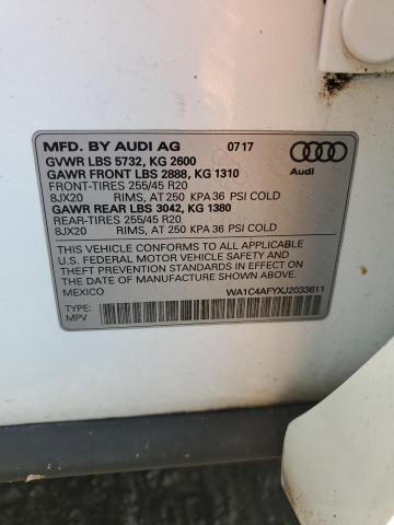 2018 Audi Sq5 Prestige VIN: WA1C4AFYXJ2033611 Lot: 50764524
