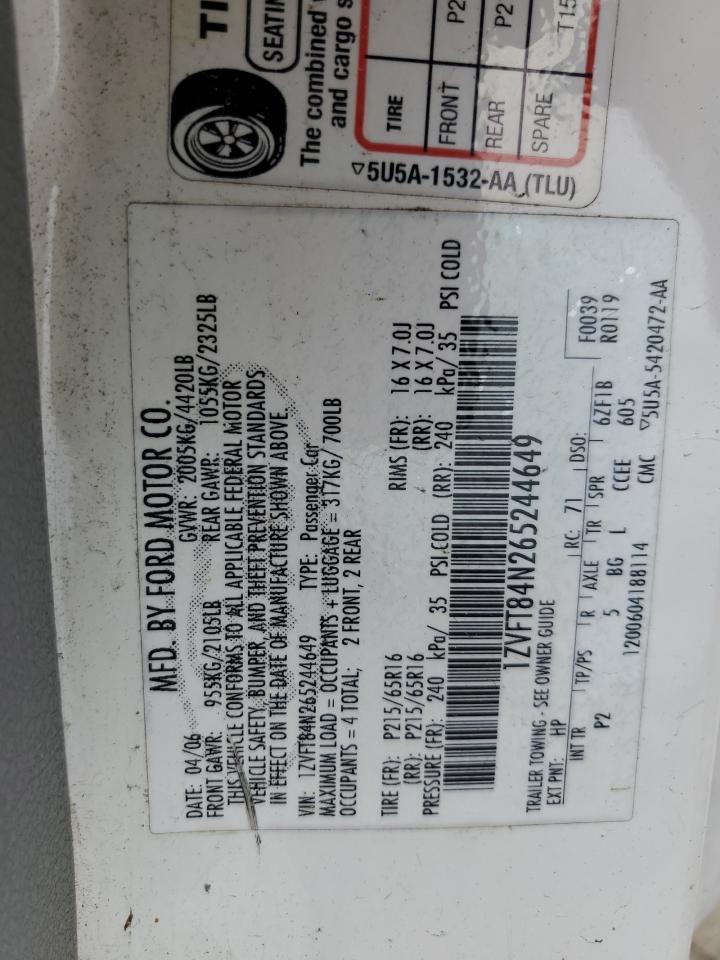 1ZVFT84N265244649 2006 Ford Mustang