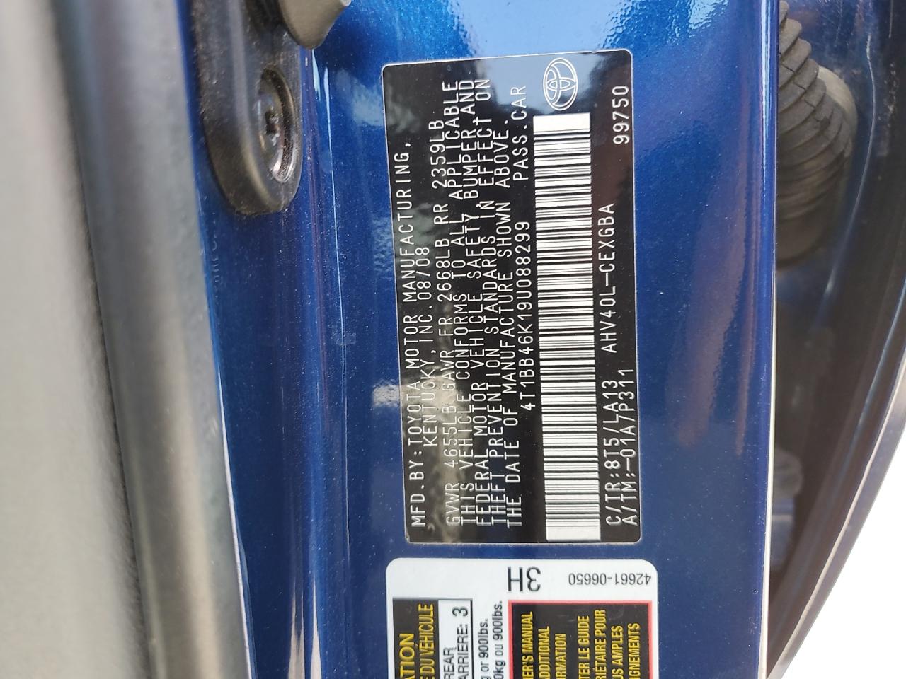 4T1BB46K19U088299 2009 Toyota Camry Hybrid