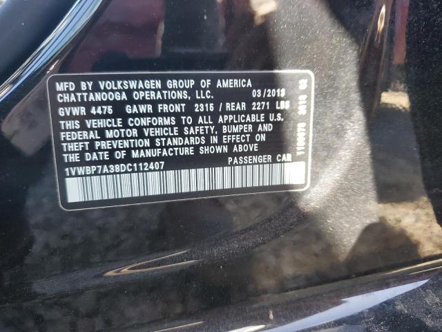 2013 Volkswagen Passat Se VIN: 1VWBP7A38DC112407 Lot: 50429704