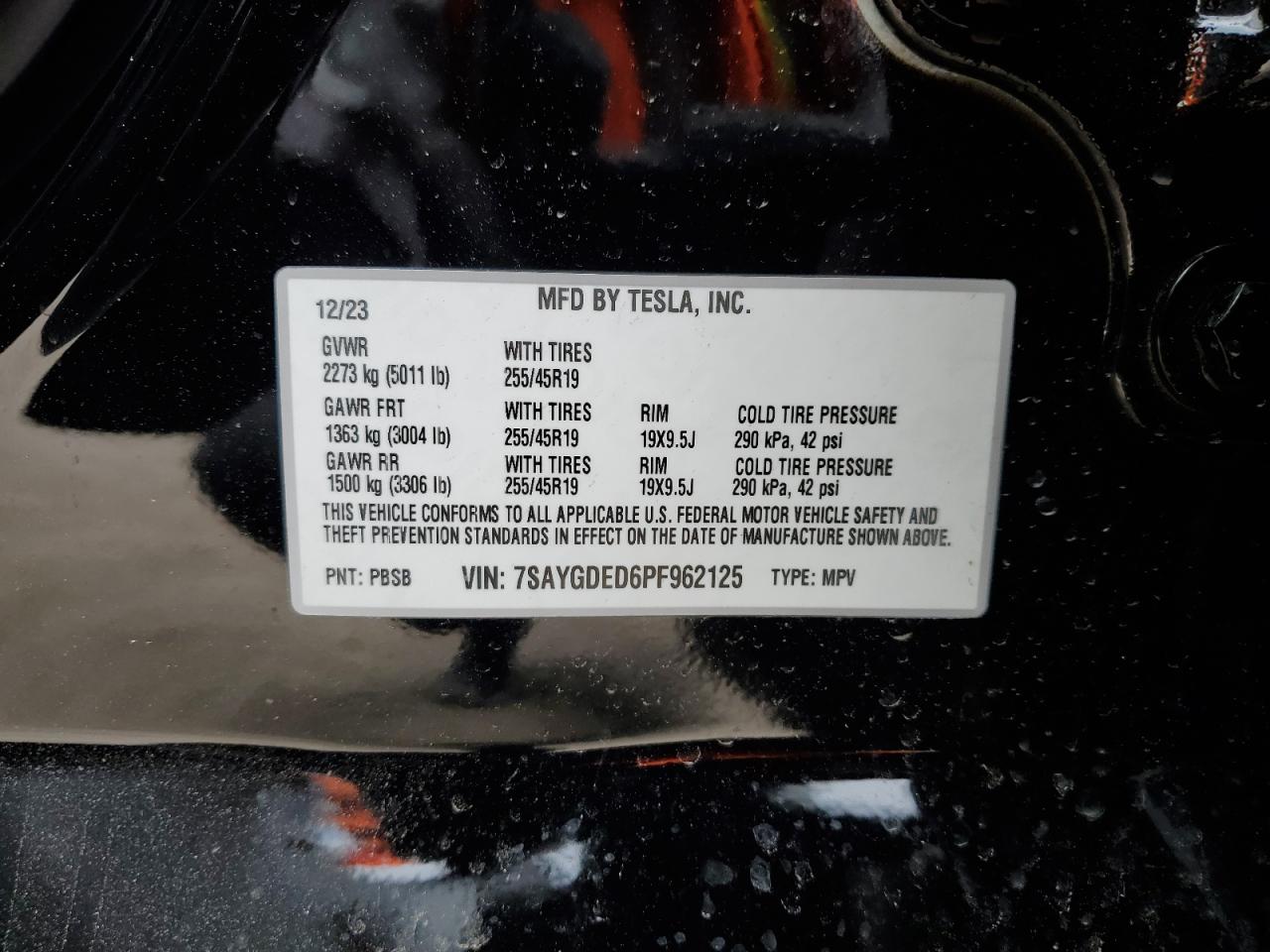 7SAYGDED6PF962125 2023 Tesla Model Y