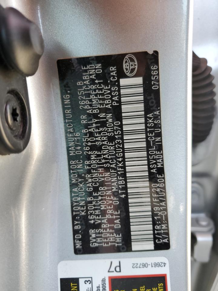 4T1BF1FK4GU231570 2016 Toyota Camry Le