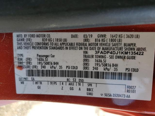 2019 FORD FIESTA ST - 3FADP4DJ1KM135422