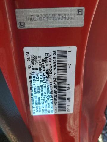 2004 Honda Civic Ex VIN: 1HGEM22964L054362 Lot: 49846104