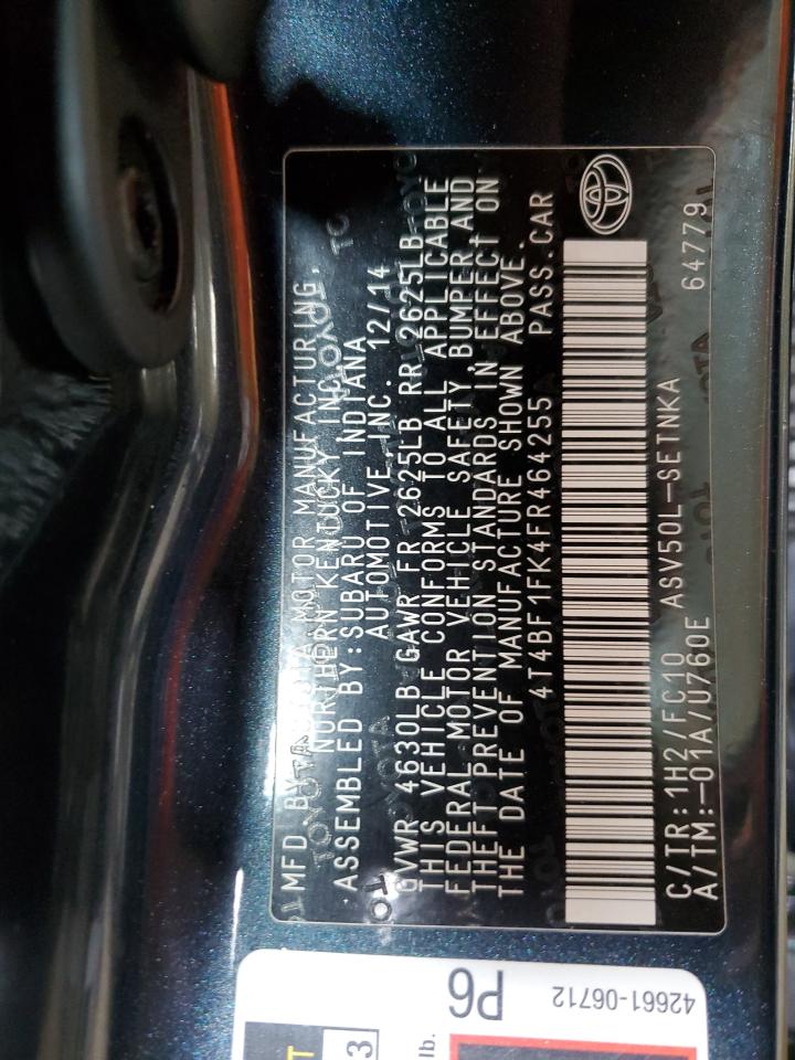 4T4BF1FK4FR464255 2015 Toyota Camry Le
