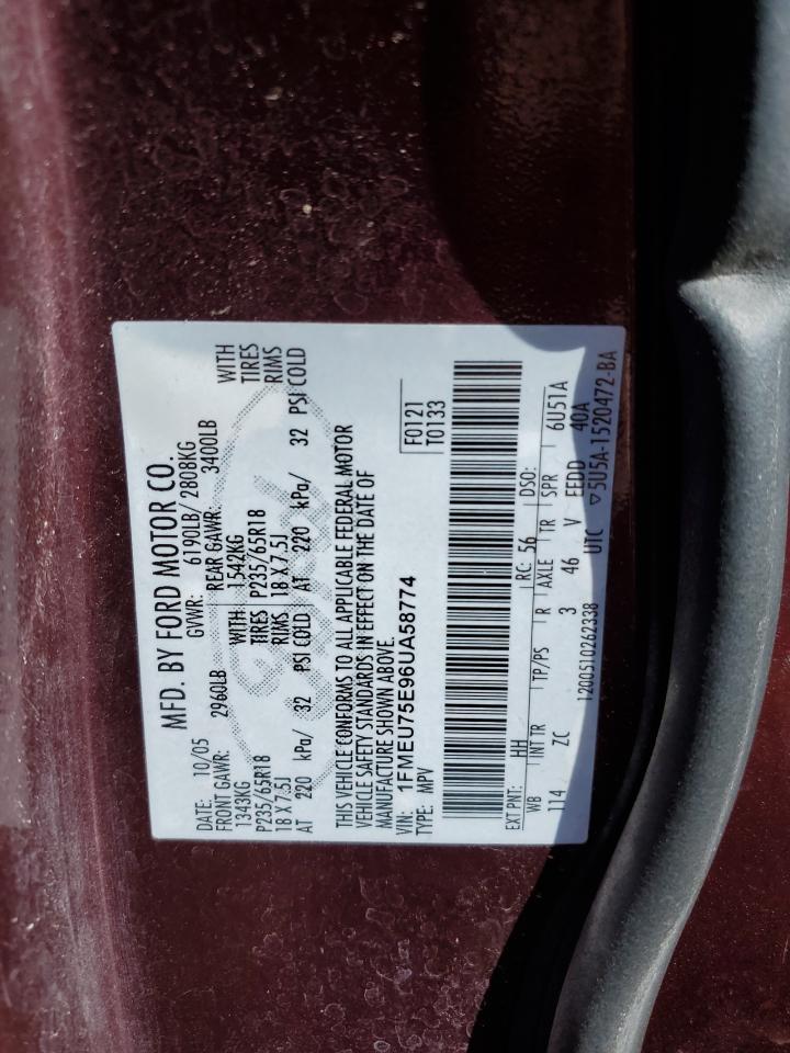 1FMEU75E96UA58774 2006 Ford Explorer Limited