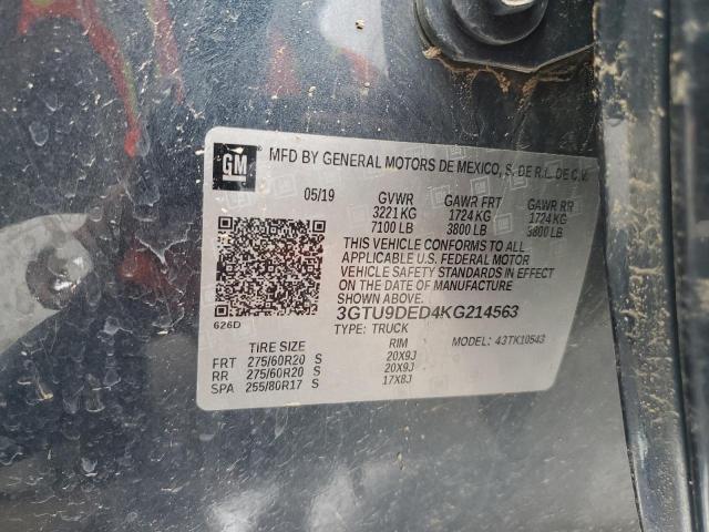 2019 GMC SIERRA K15 - 3GTU9DED4KG214563