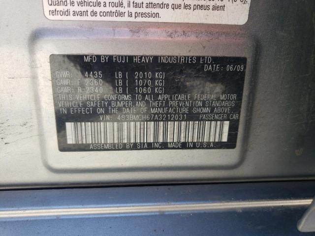 2010 Subaru Legacy 2.5I Premium VIN: 4S3BMCH67A3212031 Lot: 50666024