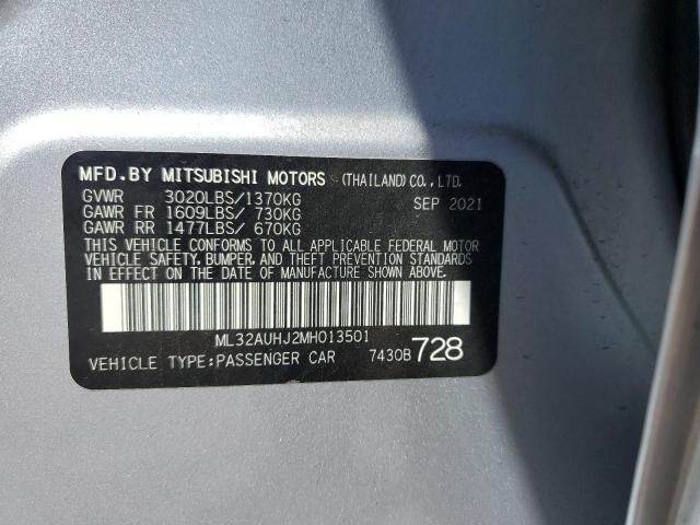 2021 Mitsubishi Mirage Es VIN: ML32AUHJ2MH013501 Lot: 50912954