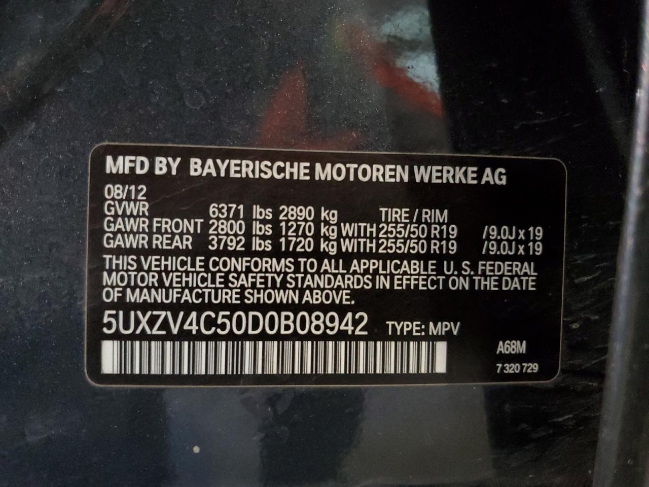 5UXZV4C50D0B08942 2013 BMW X5 xDrive35I