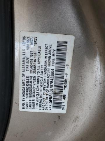 2007 Honda Odyssey Exl VIN: 5FNRL38797B423804 Lot: 49641084