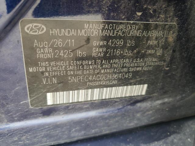 2012 Hyundai Sonata Se VIN: 5NPEC4AC0CH364049 Lot: 50224904