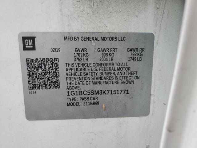 2019 Chevrolet Cruze Ls VIN: 1G1BC5SM3K7151771 Lot: 49498404