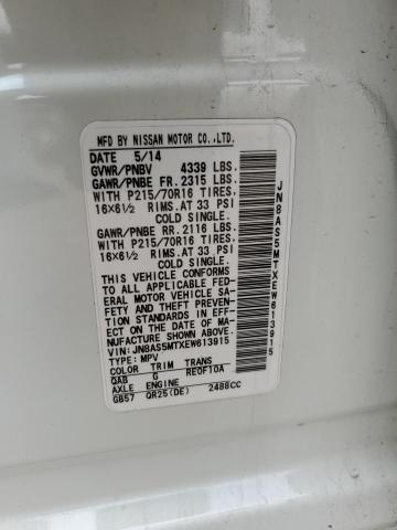 2014 Nissan Rogue Select S VIN: JN8AS5MTXEW613915 Lot: 50597694