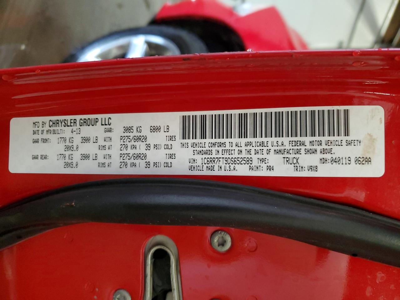 1C6RR7FT9DS652589 2013 Ram 1500 St