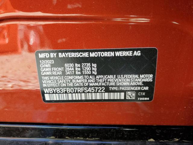 2024 BMW I4 XDRIVE WBY83FB07RFS45722