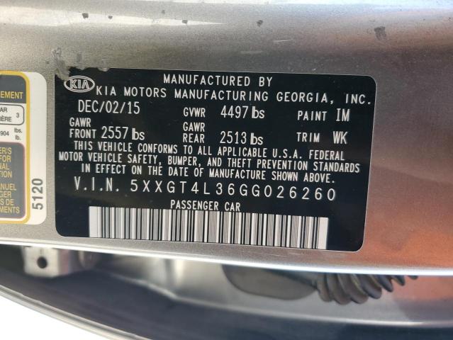 2016 Kia Optima Lx VIN: 5XXGT4L36GG026260 Lot: 53156684