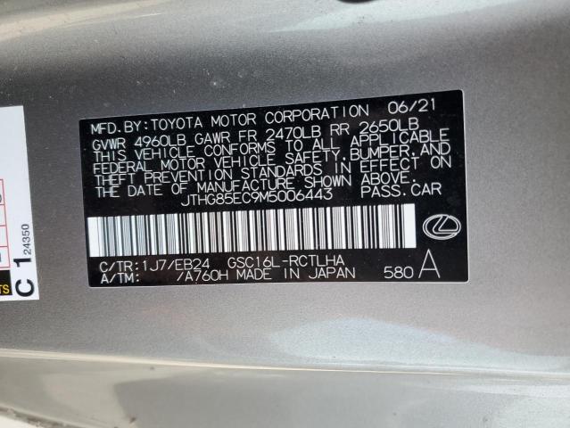 2021 LEXUS RC 300 BAS JTHG85EC9M5006443