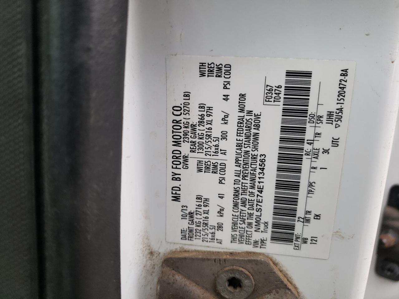 NM0LS7E74E1134563 2014 Ford Transit Connect Xl