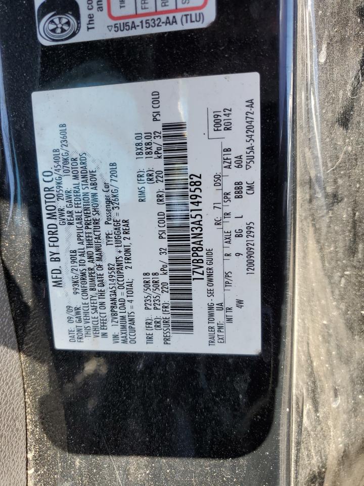 1ZVBP8AN3A5149582 2010 Ford Mustang