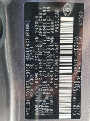 VIN 4T1G11AK0MU553534 2021 Toyota Camry, SE no.12