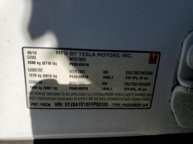 2015 TESLA MODEL S 60 5YJSA1S1XFFP50128