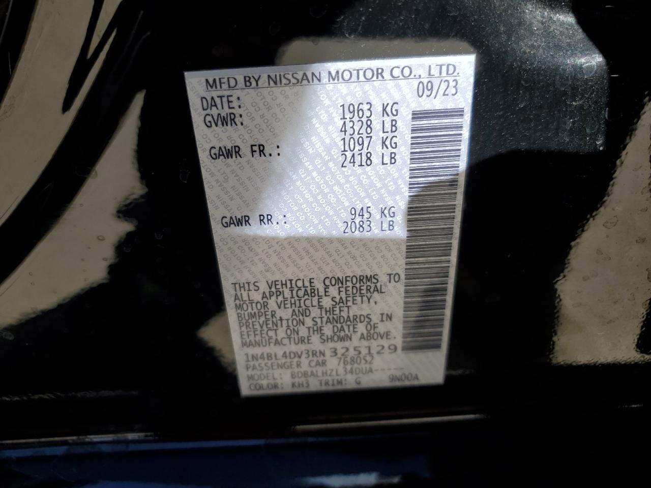 1N4BL4DV3RN325129 NISSAN ALTIMA 2024