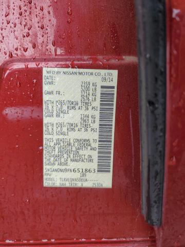 2015 NISSAN XTERRA X 5N1AN0NU9FN651863
