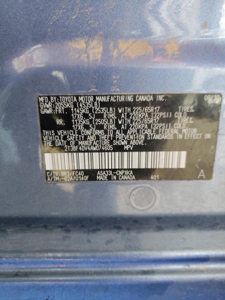 2T3BF4DV4AW074605 2010 Toyota Rav4