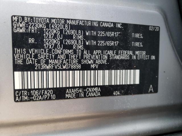 2020 Toyota Rav4 Xle VIN: 2T3RWRFV5LW078898 Lot: 51546124