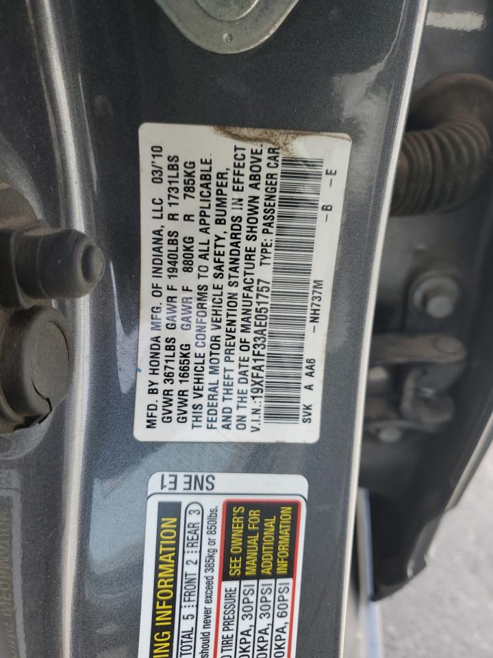 19XFA1F33AE051757 2010 Honda Civic Vp