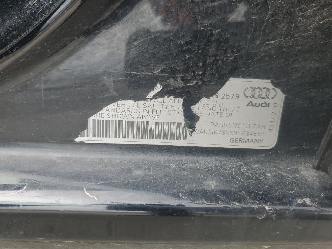 WAUMK78KX9N034664 2009 Audi A4 Prestige