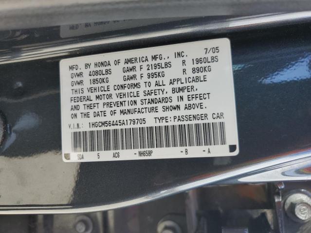 2005 Honda Accord Lx VIN: 1HGCM56445A179705 Lot: 49829974