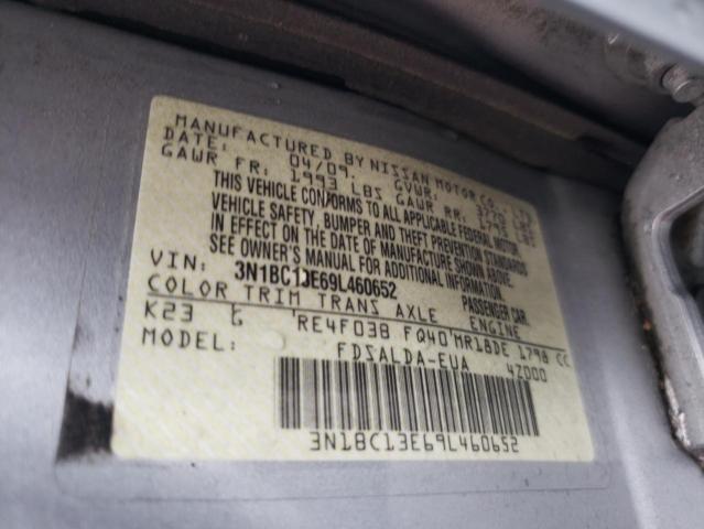 2009 Nissan Versa S VIN: 3N1BC13E69L460652 Lot: 50410054