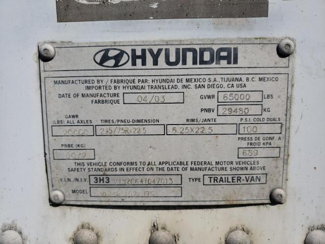 Lot #2487458543 2004 HYUNDAI DRY VAN salvage car