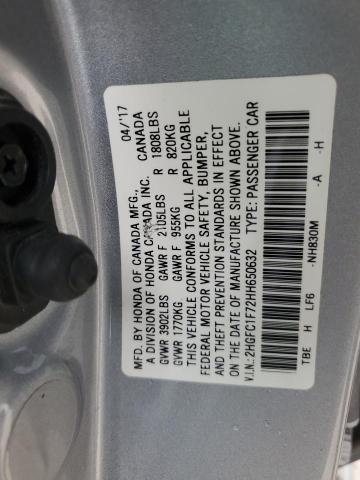 2017 HONDA CIVIC EXL - 2HGFC1F72HH650632