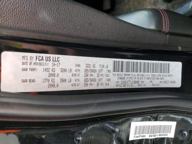 2018 DODGE DURANGO R/ - 1C4SDHCT7JC186489