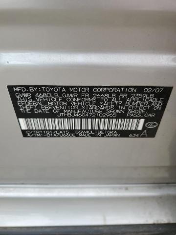 2007 Lexus Es 350 VIN: JTHBJ46G472102965 Lot: 48658994