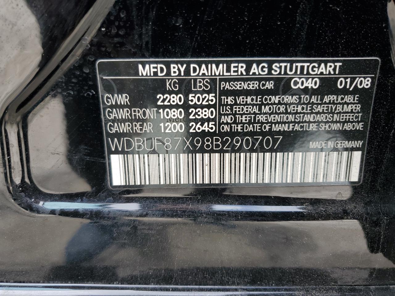 WDBUF87X98B290707 2008 Mercedes-Benz E 350 4Matic